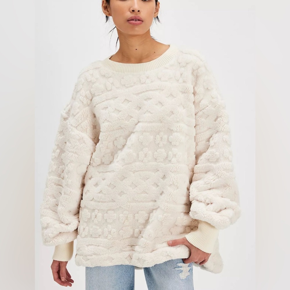 Free People Cable Knit Sweatshirt NWT
